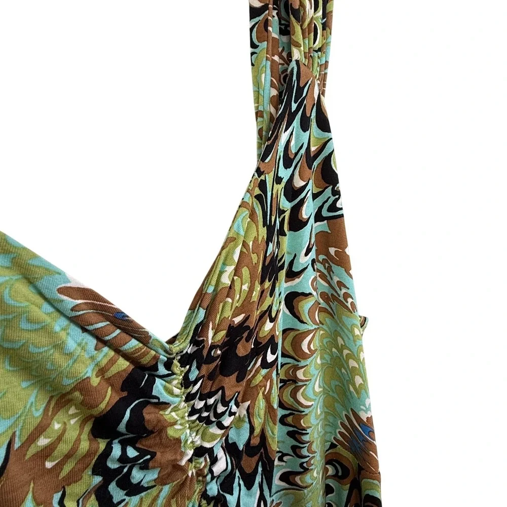 The‎ Pyramid Collection Maxi Dress Women 2X PEACOCK Sleeveless RESORT VACATION
